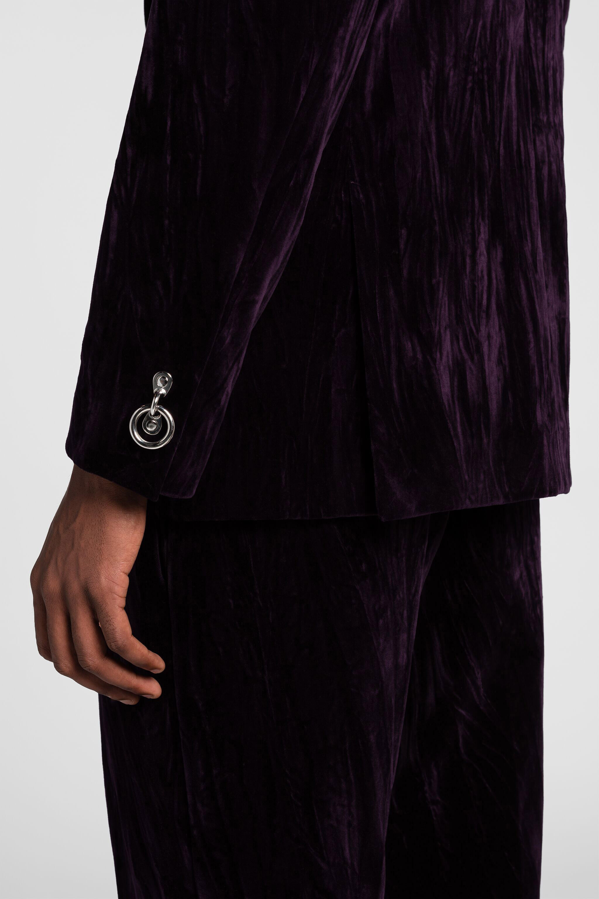Velvet Single Breasted Blazer in Purple for Men Roberto Cavalli
