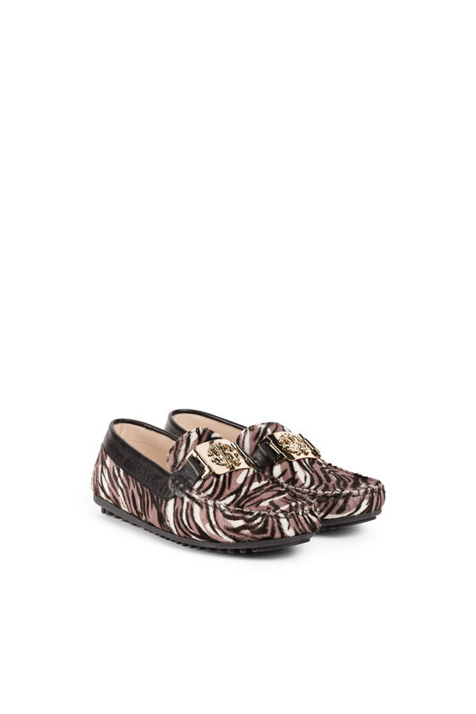 JU Zebra-Print Loafers JU Zebra-Print Loafers Light brown FWLEBV-IEB38