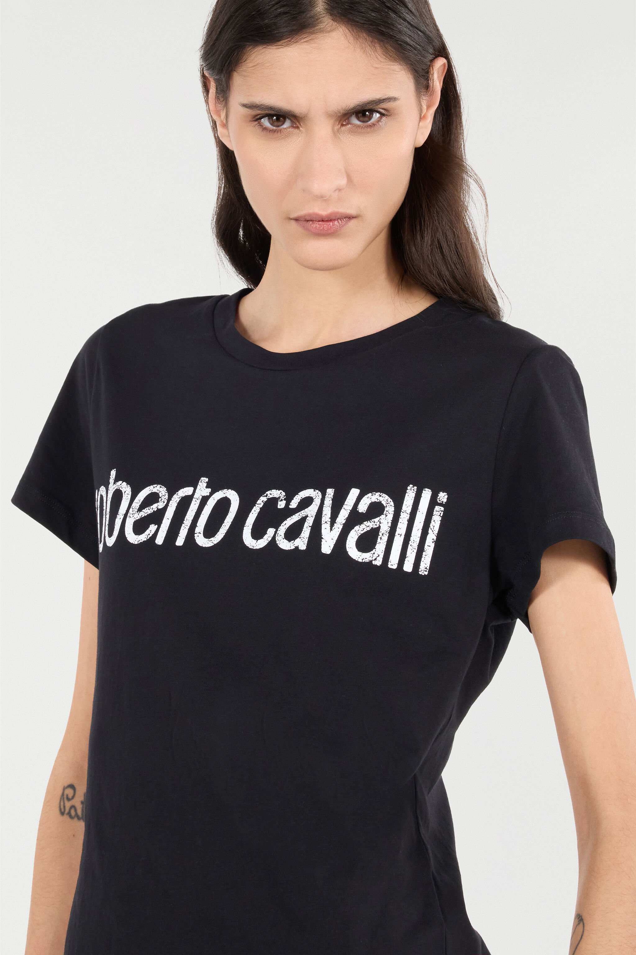 RC Camiseta Con Logotipo Efecto Usado Negro POT60C-JD060