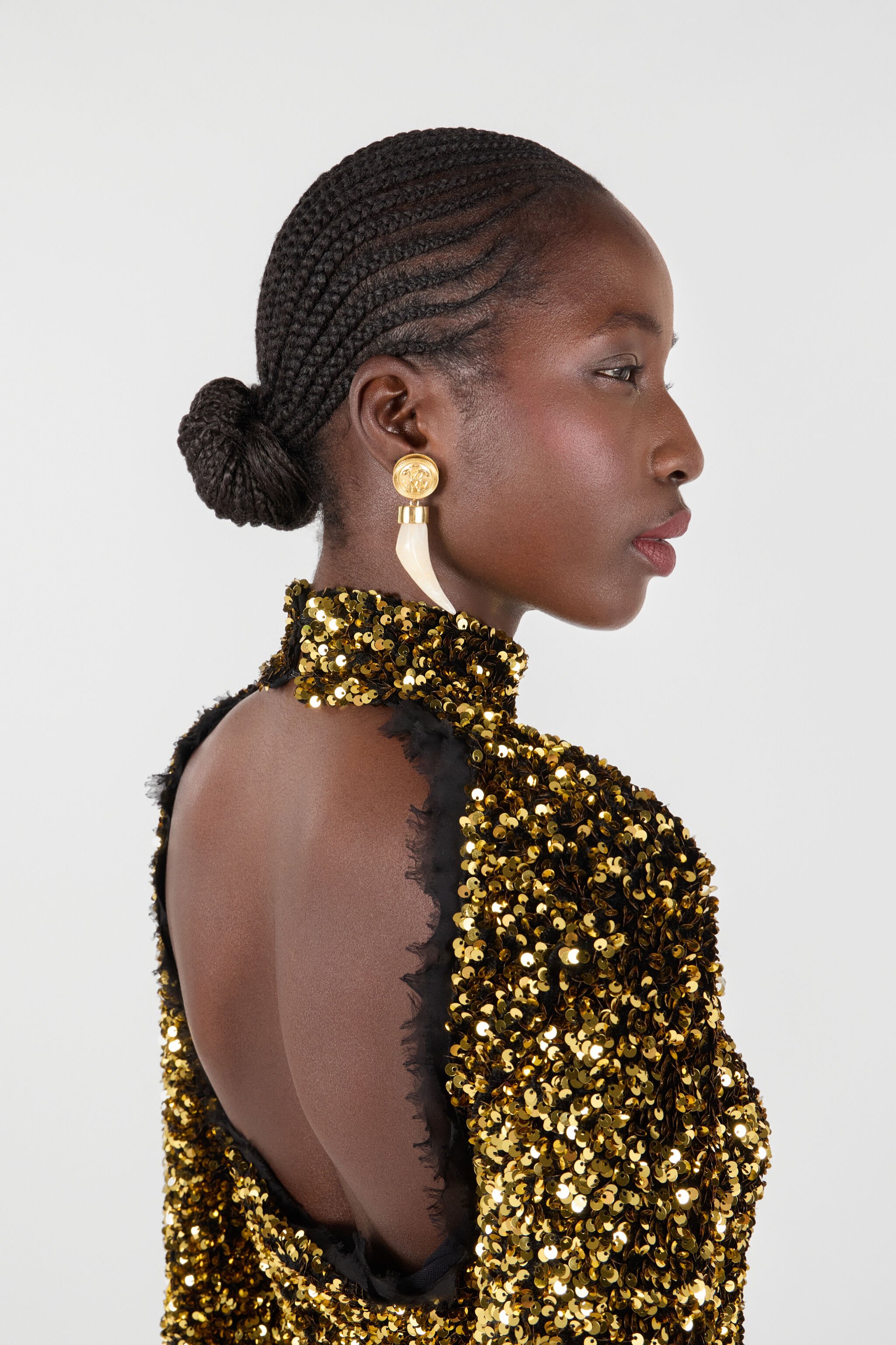 RC Drop earrings with Fang Gold UKG003-AM015