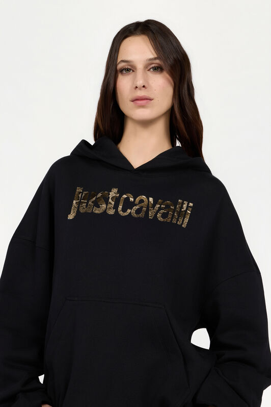 JC Schwarzer Hoodie mit Logo BLACK RKT894-RK400