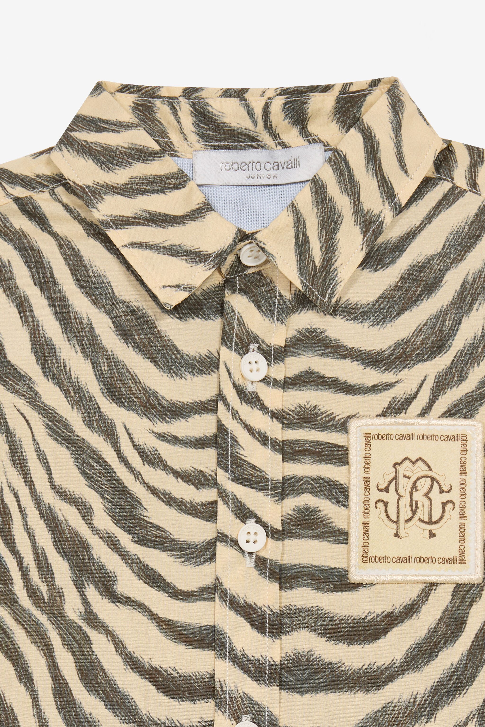 JU Camisa Estampado Piel De Tigre Marfil UJT700-7MO43