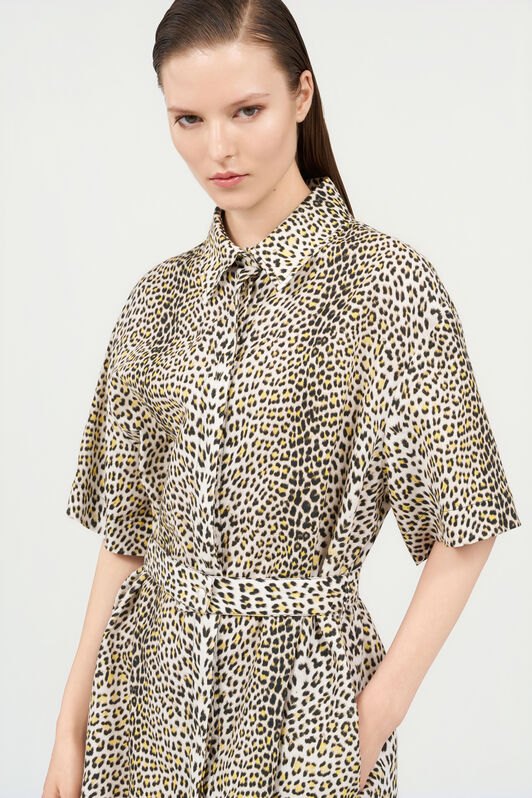 RC Pop Jaguar Print Mini Dress YELLOW/BLACK WQT126-OXR30