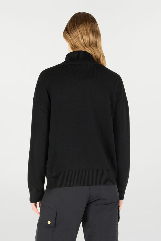 JC Sweater With High Collar And Lettering JC Sweater With High Collar And Lettering Black TFM019-TF144