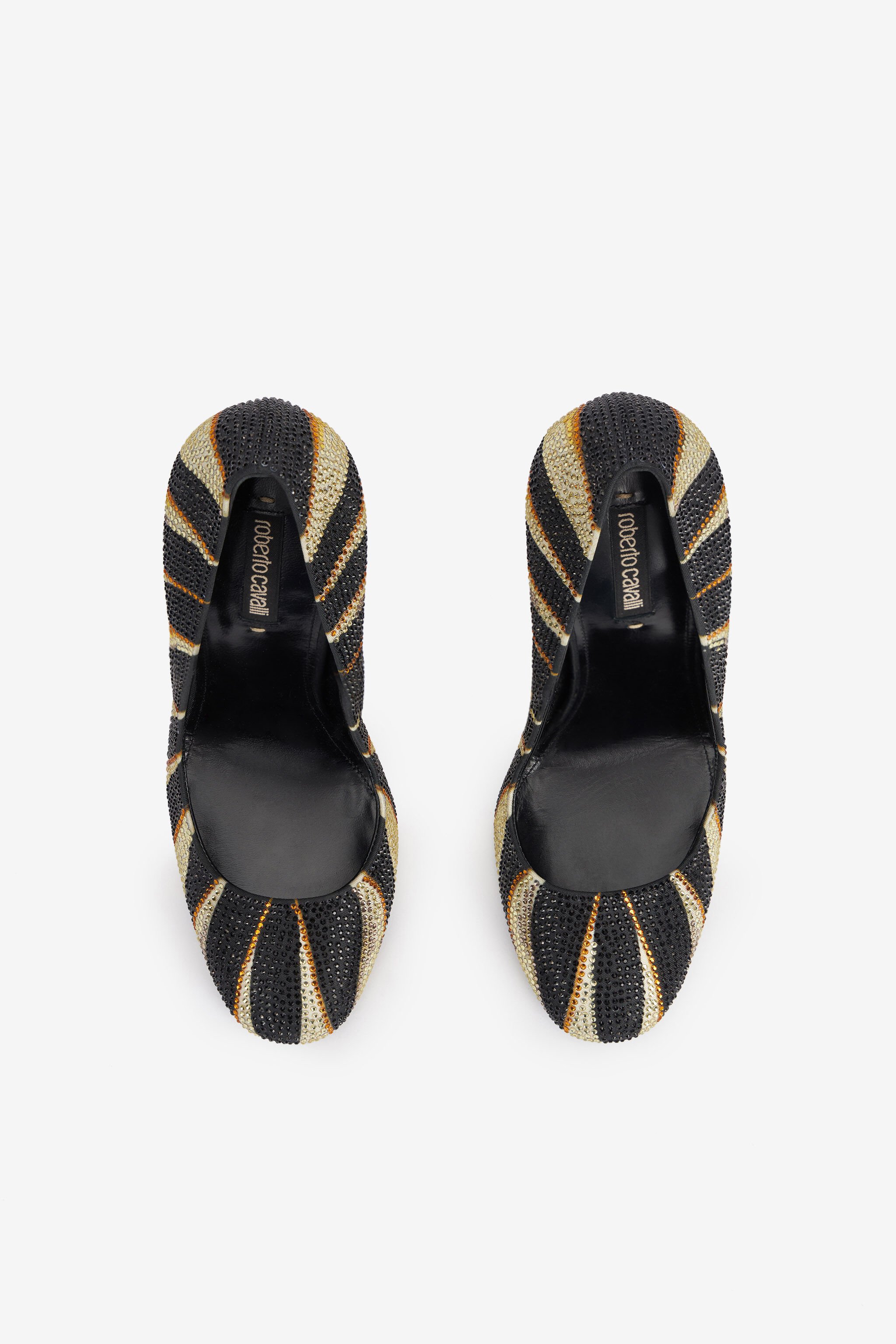RC Print Satin Pumps with Rhinestones Oro TKS001-SE390