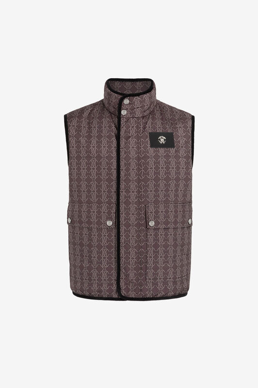 RC RC Monogram-Print Padded Gilet RC RC Monogram-Print Padded Gilet Brown PRT835-9ME43