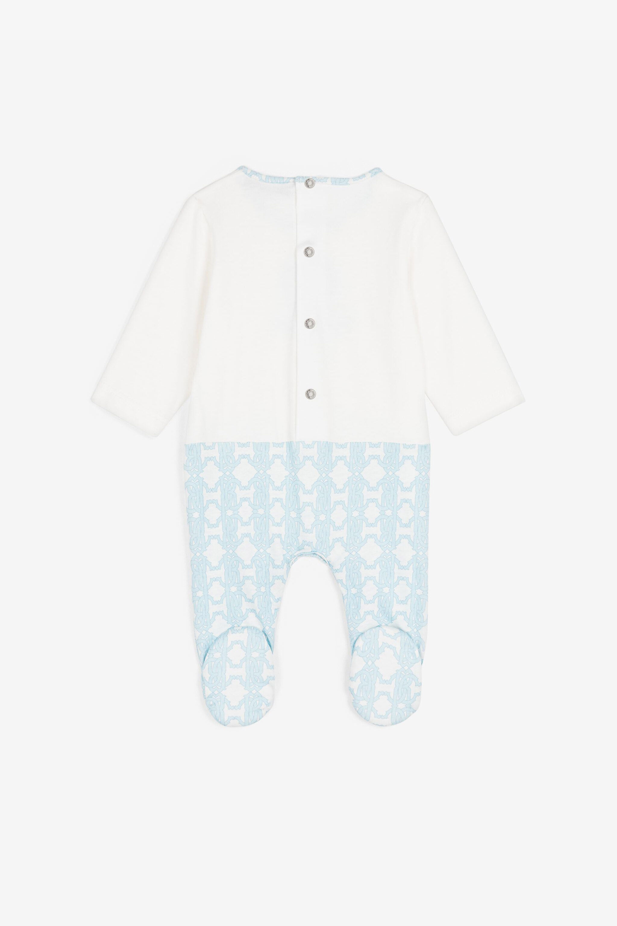 JU RC Monogram-Embroidered Babygrow Set Light blue RJT838-JD001