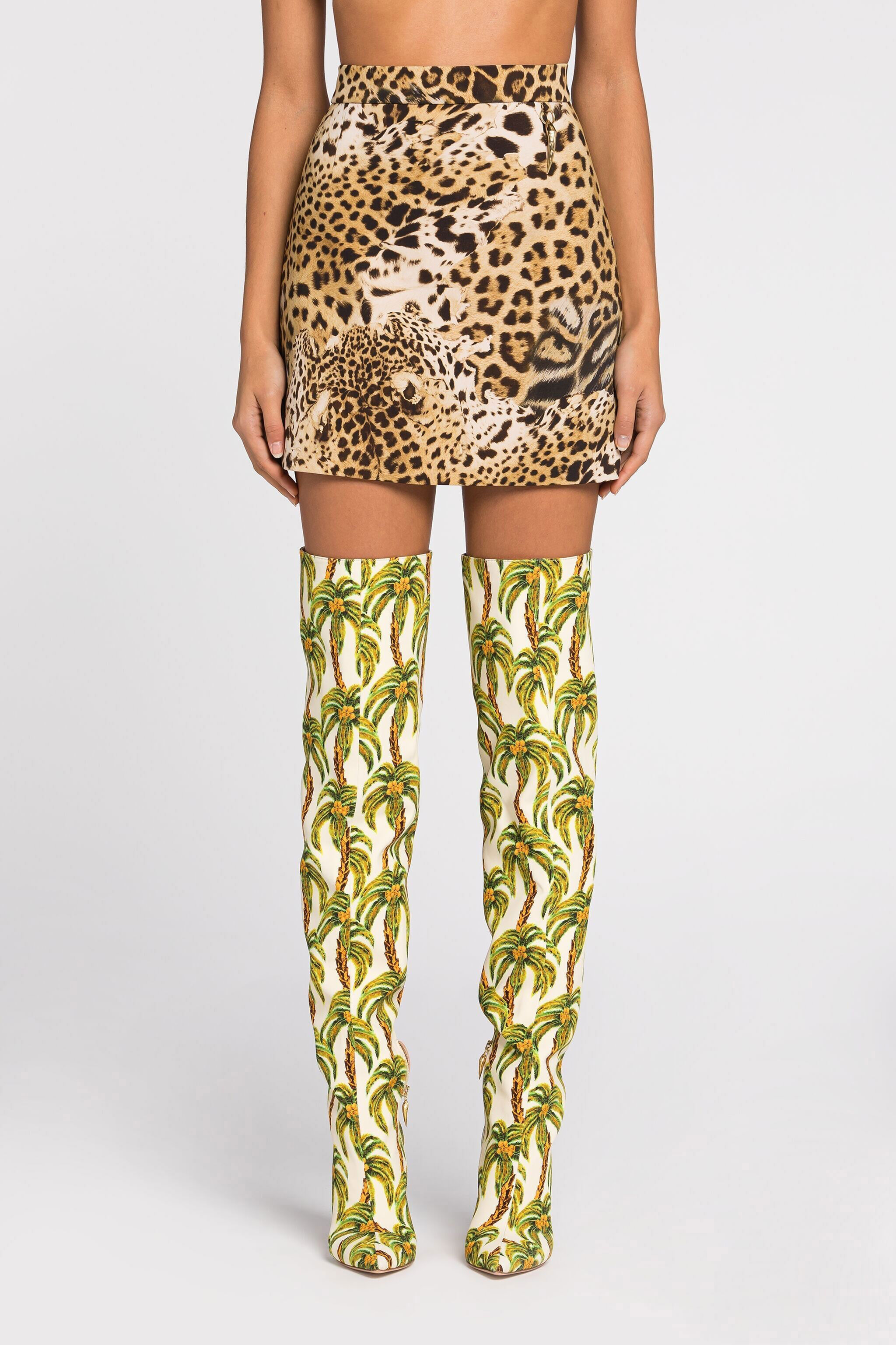 RC Tiger-print A-line miniskirt Light Brown QWT334-ORG34