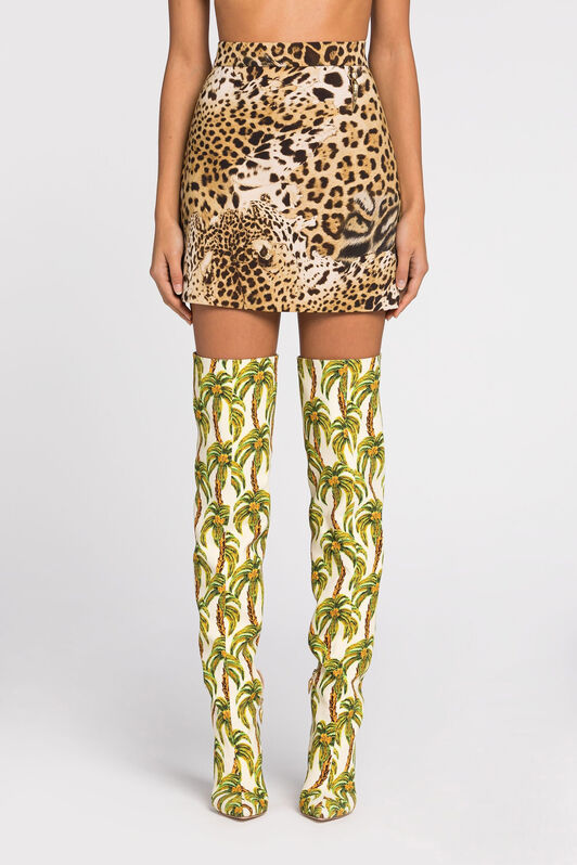 RC Tiger-print A-line miniskirt RC Tiger-print A-line miniskirt Light Brown QWT334-ORG34
