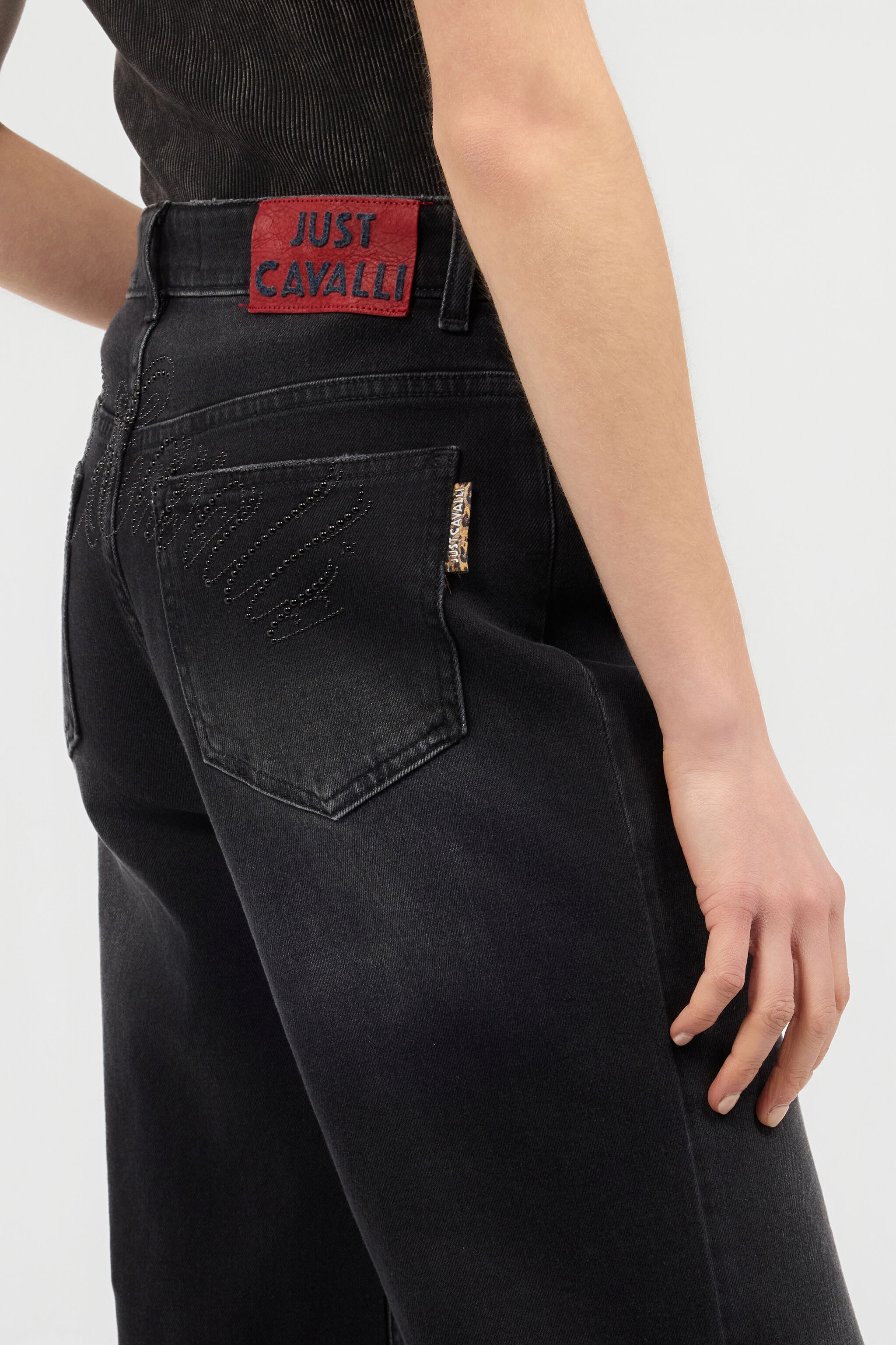 JC Jeans With Logo On The Back Black UFJ014-UF141