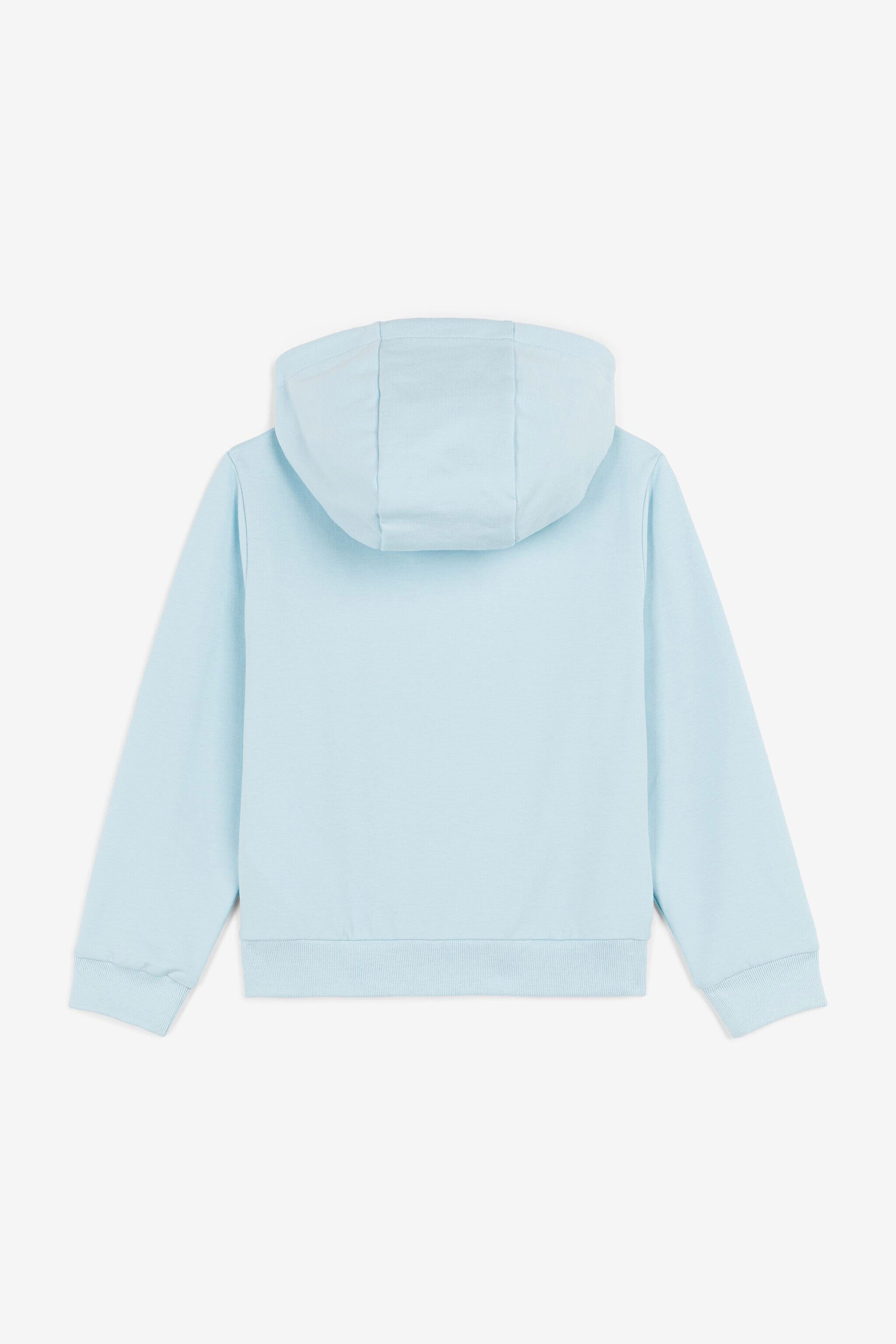 JU Logo-embroidered zipped hoodie Light blue OJT975-ISA2J
