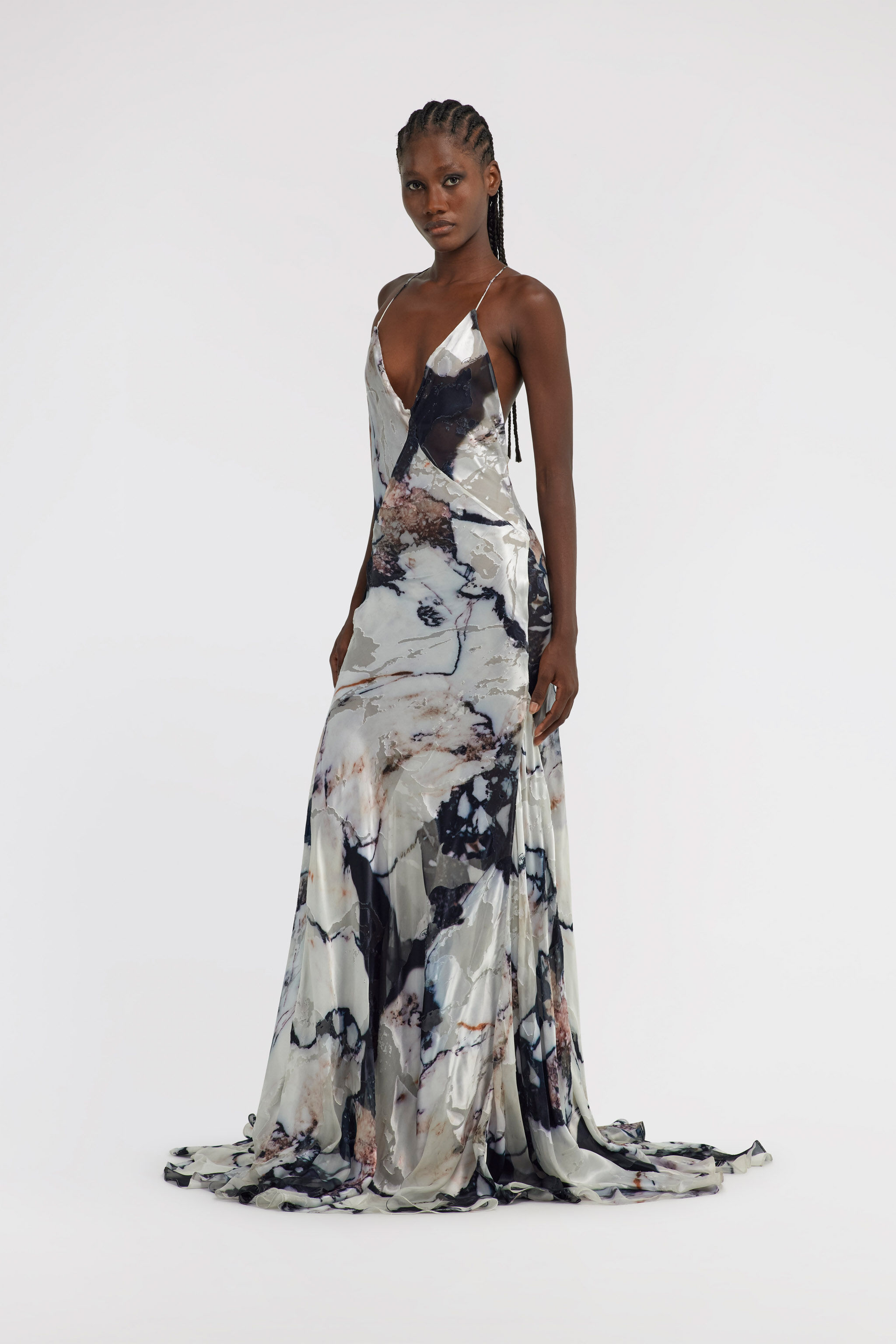RC Marble Print Dress Black/White TWT162-HEN18