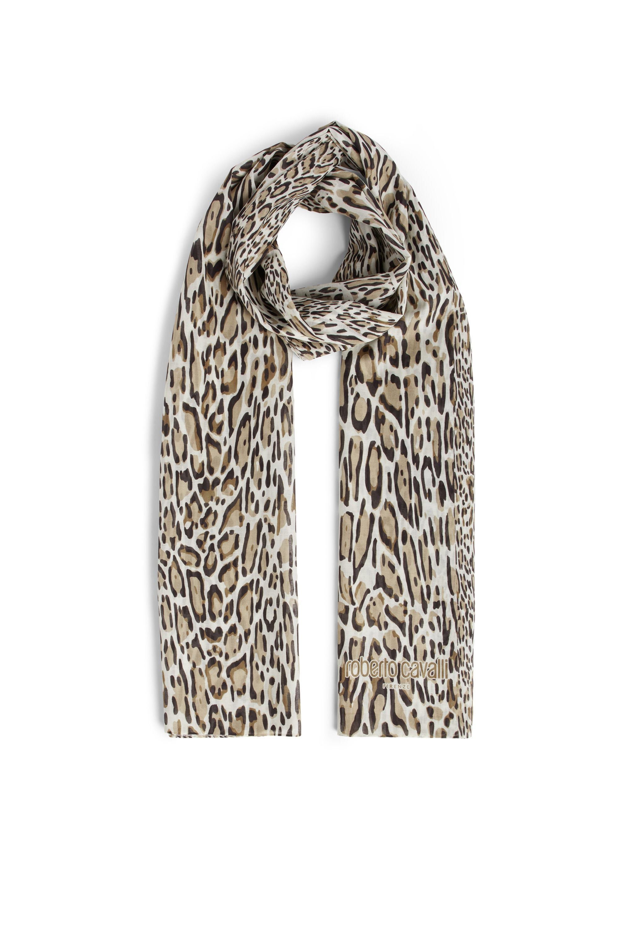 UG Ikat Leopard cotton stole NATURAL IYZ00Q-KGQ28