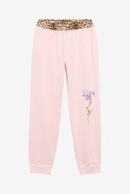 JU Pink Joggers With Leopard Waistband BABY PINK TJT24O-CF050