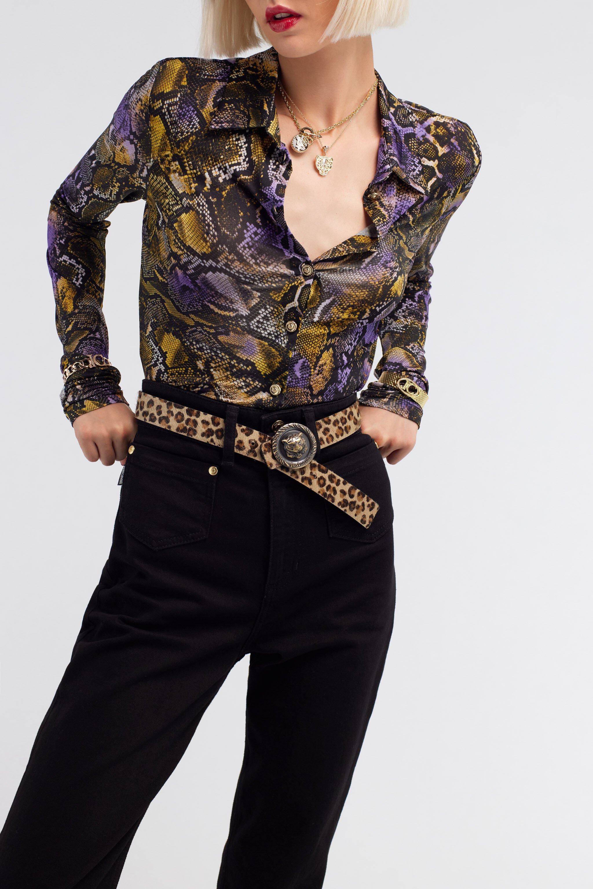JC Just Cavalli Flared Jeans Noir RKJ307-RK300