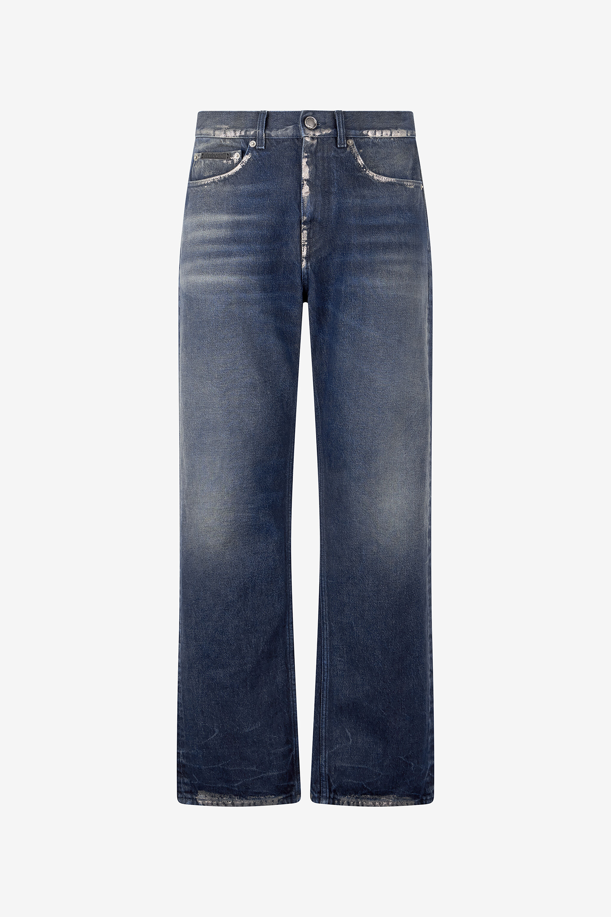 RC Sandblasted Effect Jeans with Chain Azul oscuro VRJ205-VT002