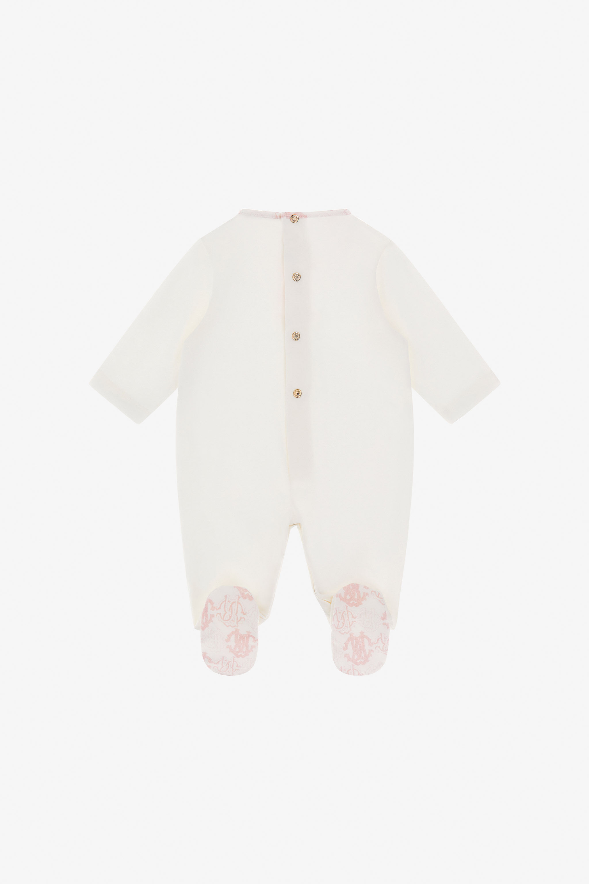JU RC Monogram-Embroidery Babygrow Set Pink TJT803-JD001