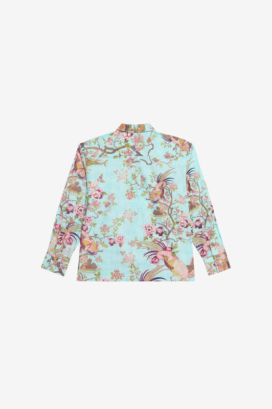 JU Multicolor Shirt with Floral and Pheasant Print MULTICOLOR VJT70F-7MQ07