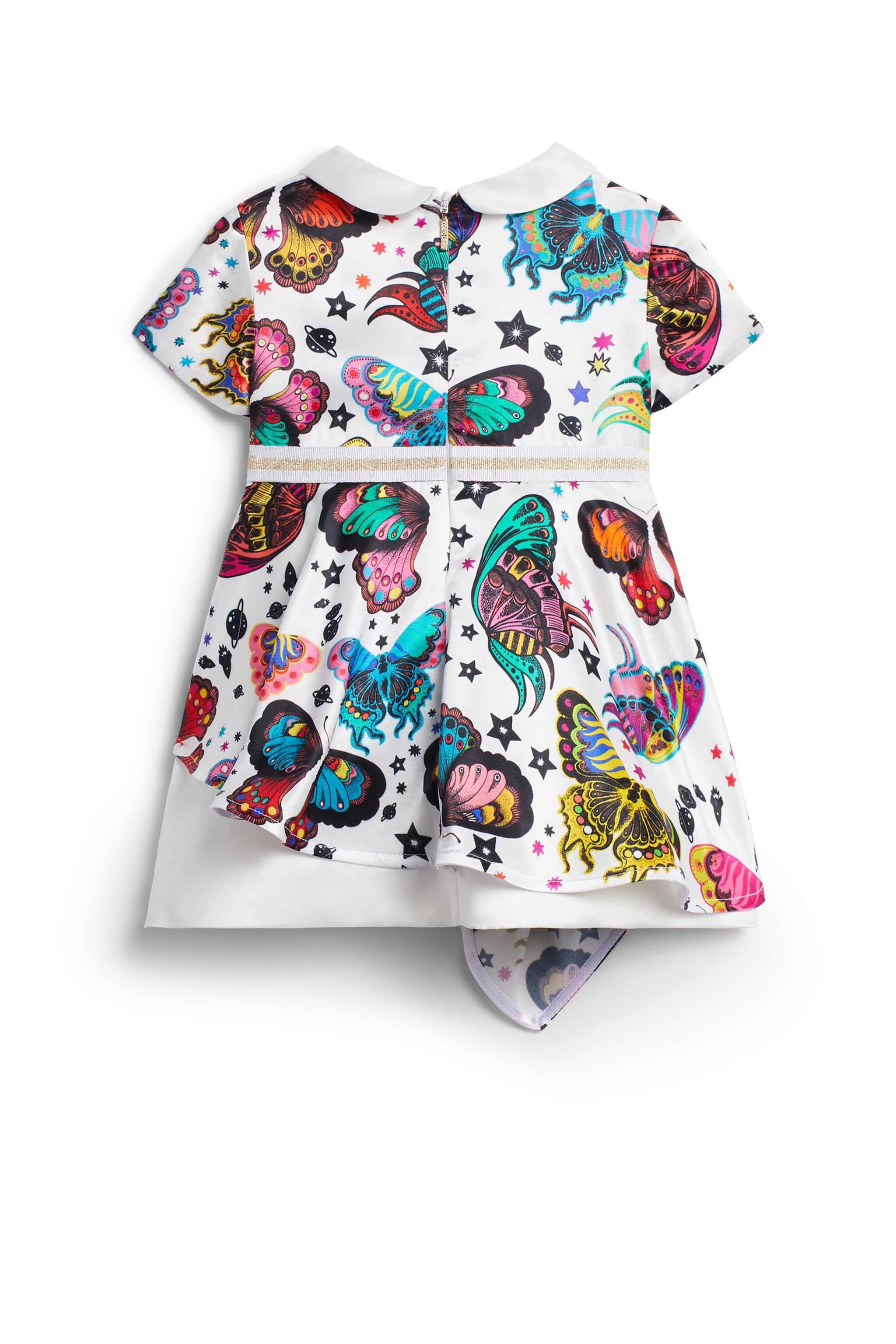 JU Satin-Kleid mit Space Butterfly Print MILKY/MULTICOLOR IJT160-XOQ86