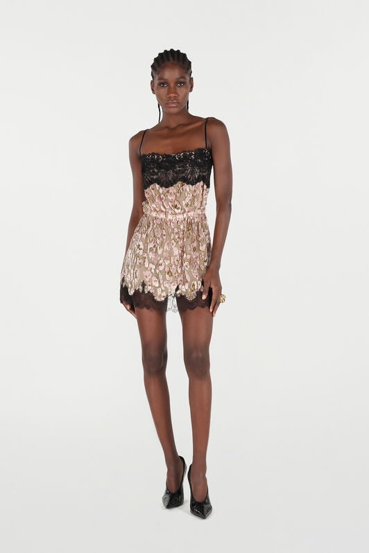 RC Silk Mini Dress with Lace Inserts RC Silk Mini Dress with Lace Inserts ROSA/ORO VQT121-FC005