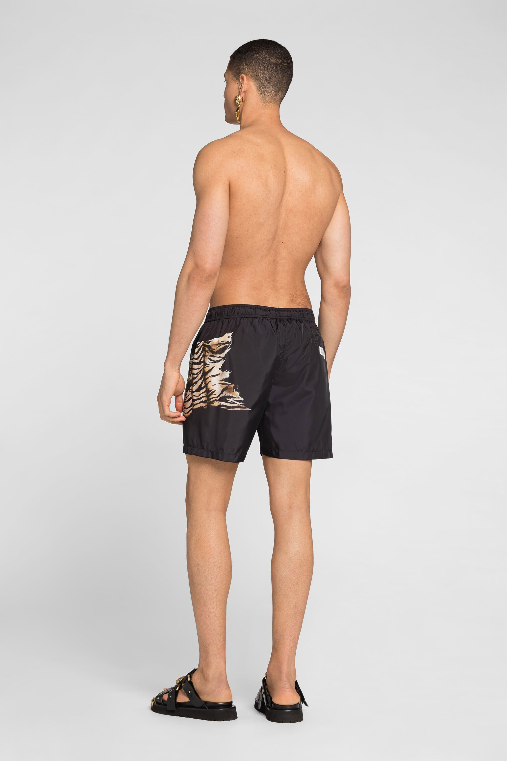 RC Animalische Badeshorts mit Patchwork-Print BLACK ONH04C-SB053