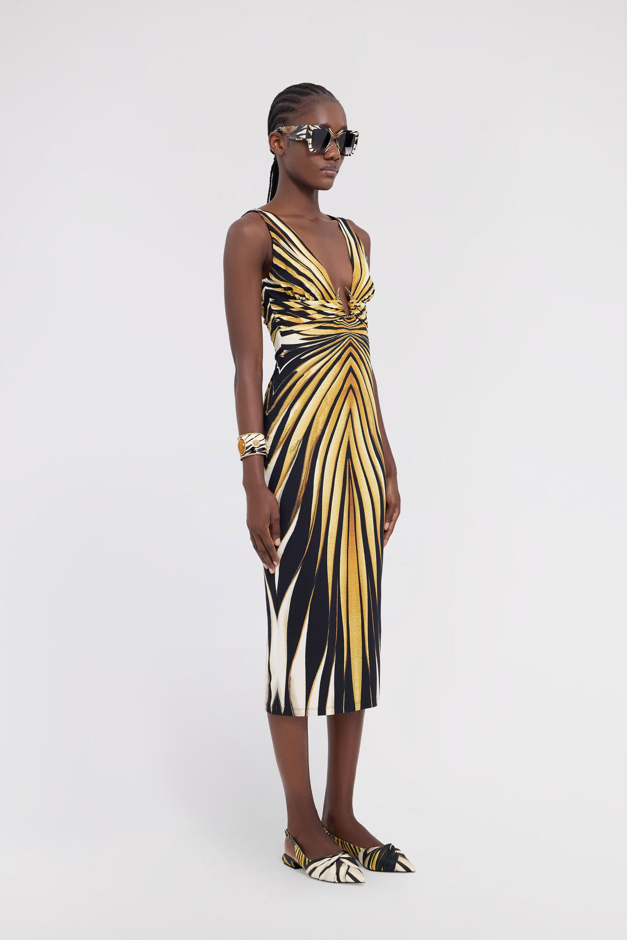 RC Abito Midi Stampa Ray Of Gold Oro TKT100-LNM33