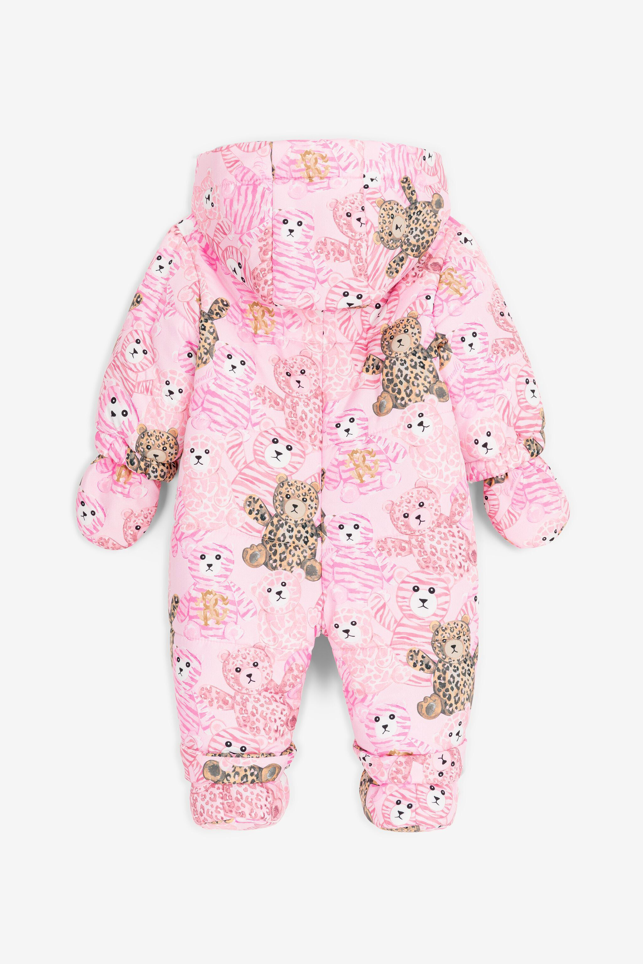 JU Teddy Bear-Print Snowsuit Pink RJT400-5RG79