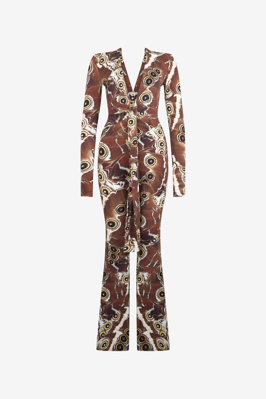 RC Jumpsuit Mit Mini Butterfly-Print RC Jumpsuit Mit Mini Butterfly-Print BROWN XQT117-LNT27