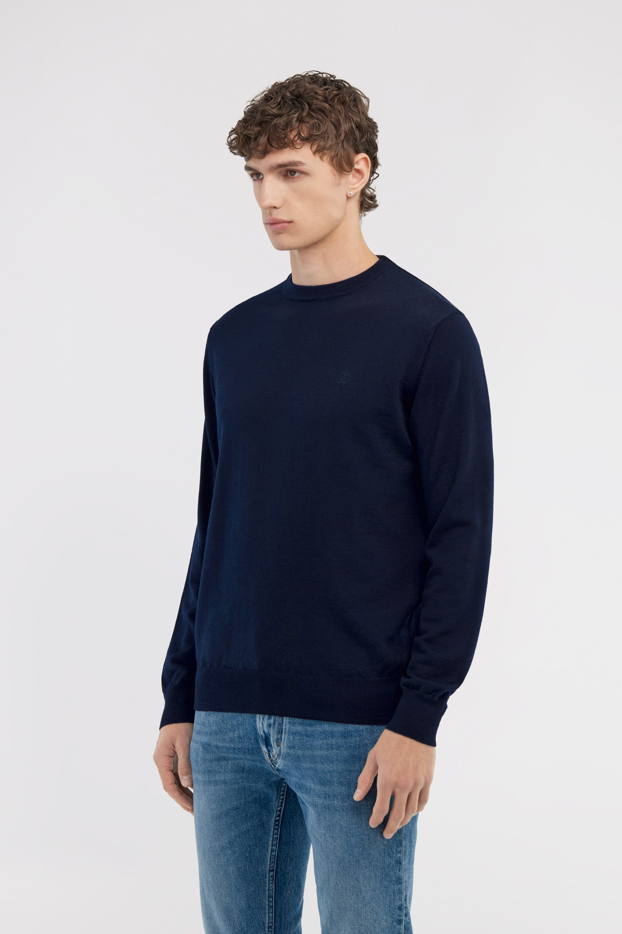 RC Crewneck sweater with RC Dark blue NOM01B-MQ030