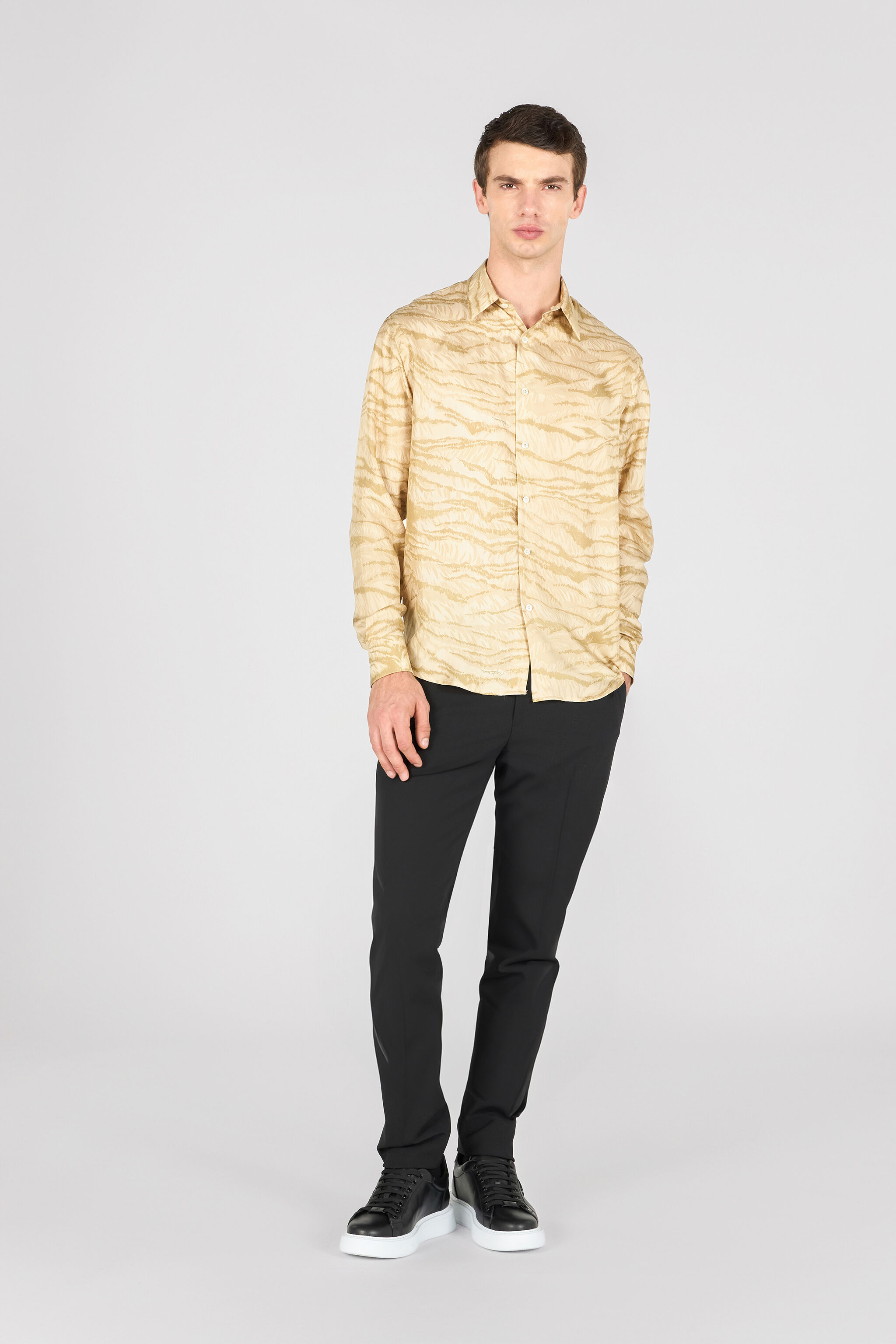 RC Bluse Mit Print Tiger Skin BEIGE OOT70A-2NO65