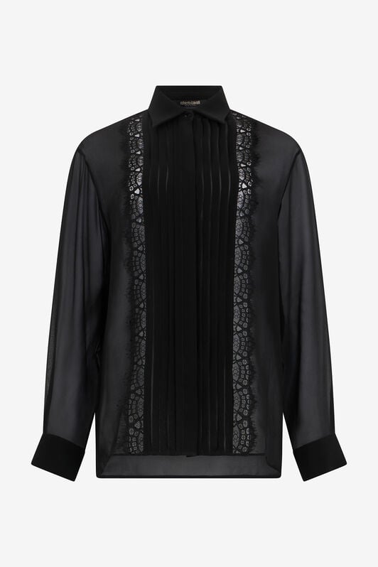 RC Black Shirt With Lace Inserts BLACK WKR703-GG001
