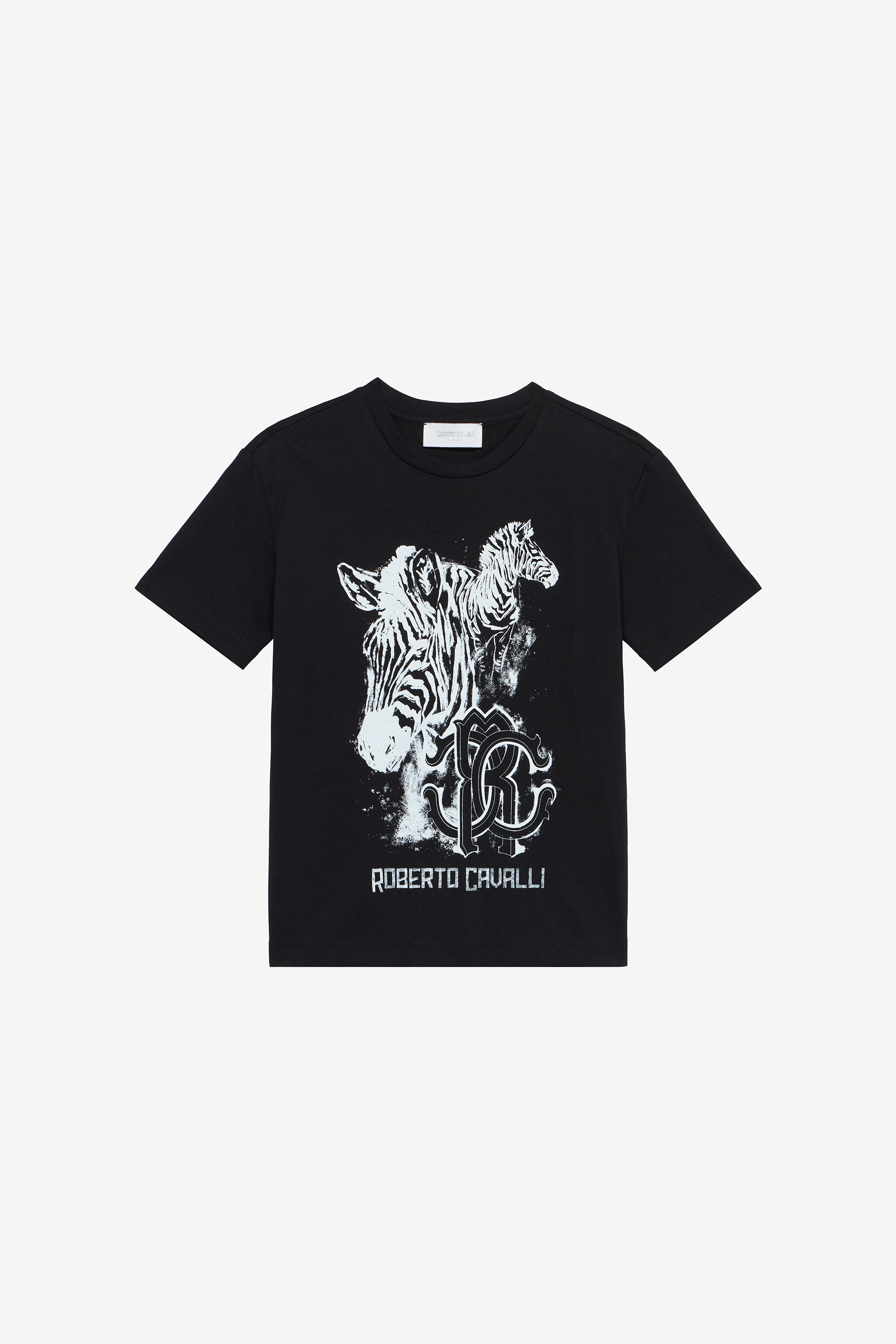 JU T-Shirt Con Stampa Zebre E Logo Nero UJT60B-JD001