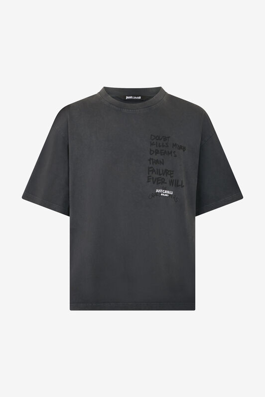 JC Grey T-Shirt With Printed Tiger BLACK WFT055-WF085