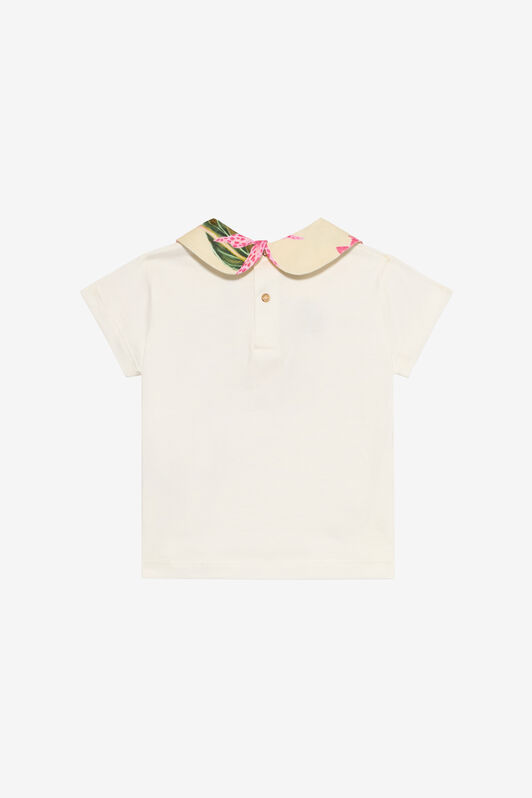 JU T-Shirt Bianco Latte Con Monogram RC E Farfalle MILKY WHITE VJT601-JD001