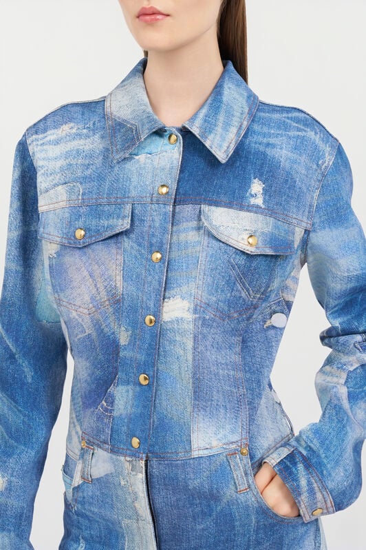 RC Patchwork Denim Jumpsuit DARK BLUE WQJ132-DAR71