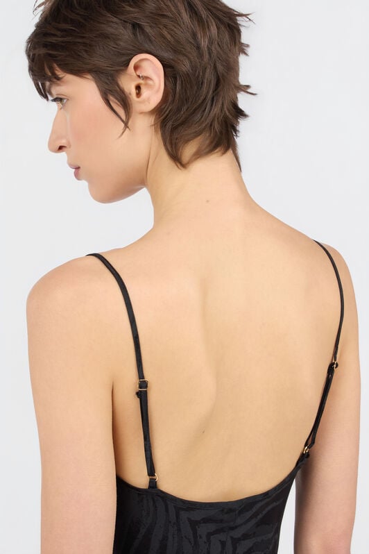 JC Natural Barb Print Midi Dress BLACK WFT314-WF712