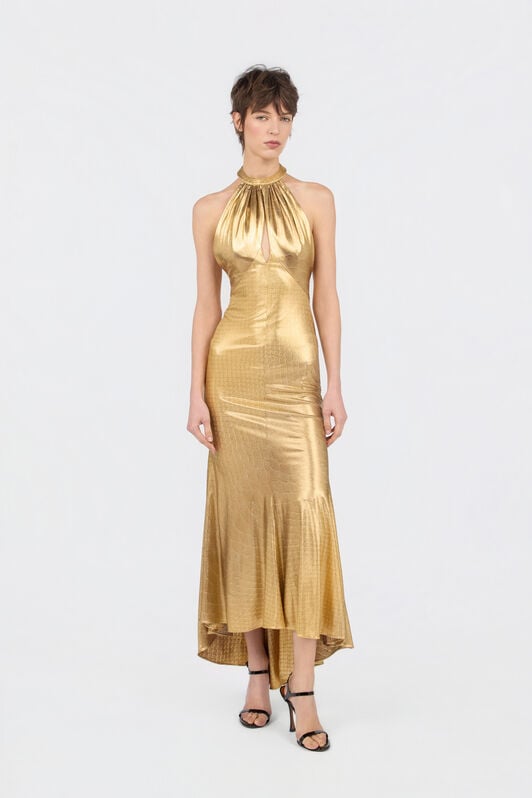 RC Serpentine Print Maxi Dress BEIGE/GOLD WWT141-JFS31