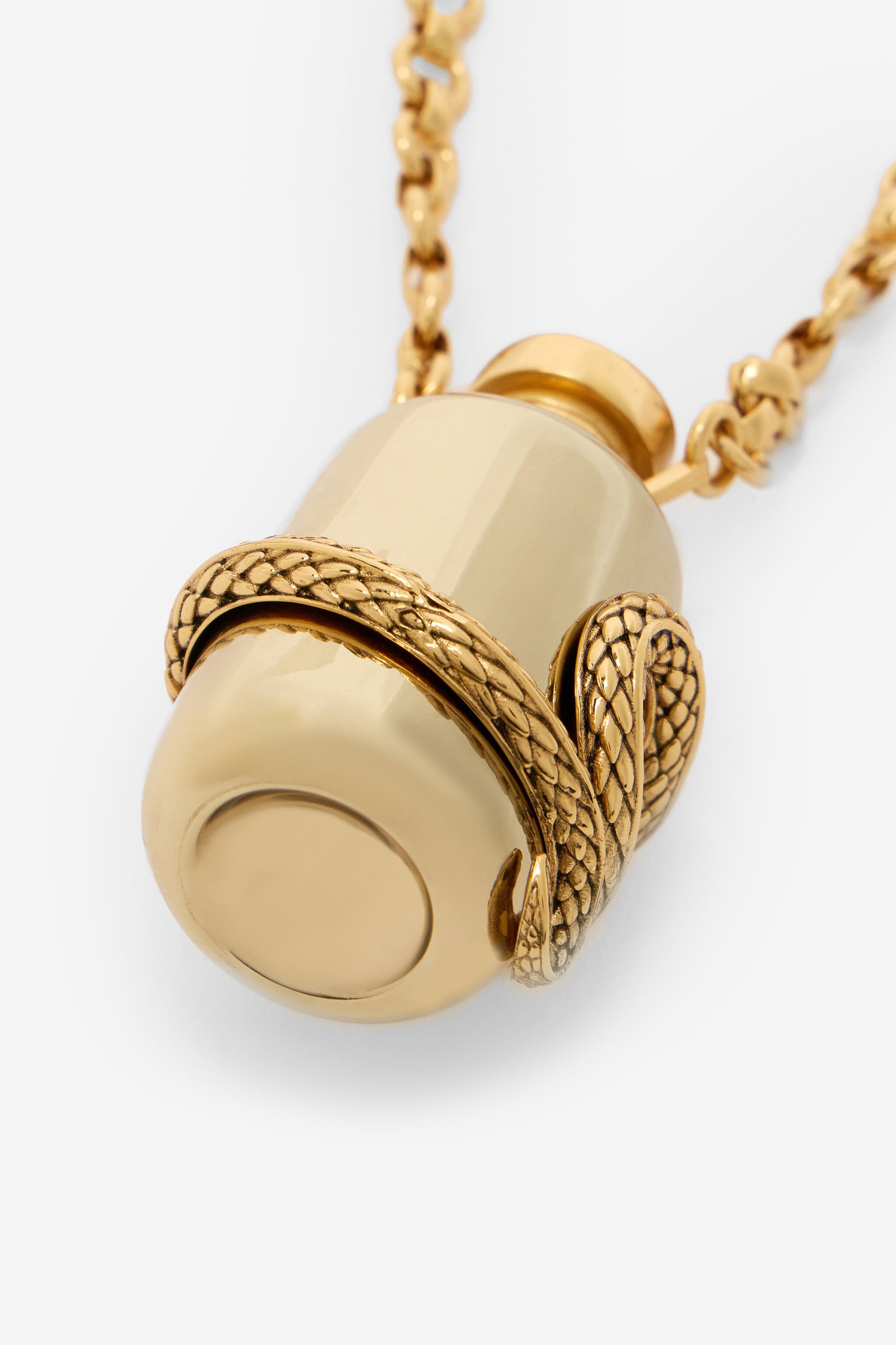 RC Antiqued Gold Necklace with Pendant and Snake Motif RC Antiqued Gold Necklace with Pendant and Snake Motif OLD GOLD WWG013-AM001