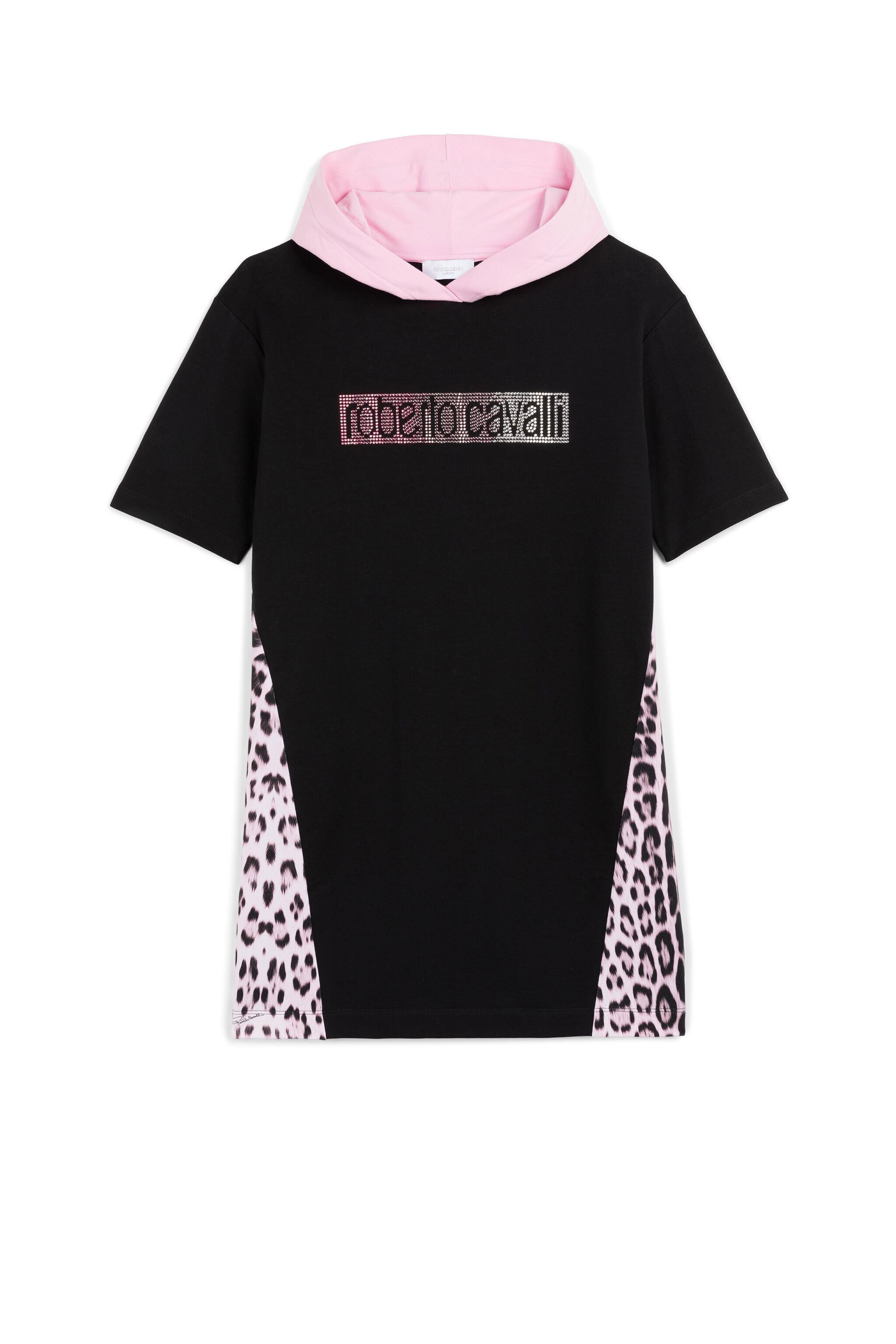JU Crystal-Embellished Logo Dress BLACK KJT130-CF042