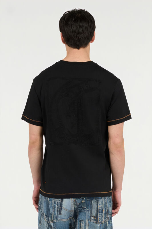 JC T-Shirt Avec Monogramme JC Et Coutures Contrastantes BLACK UFT037-UF057