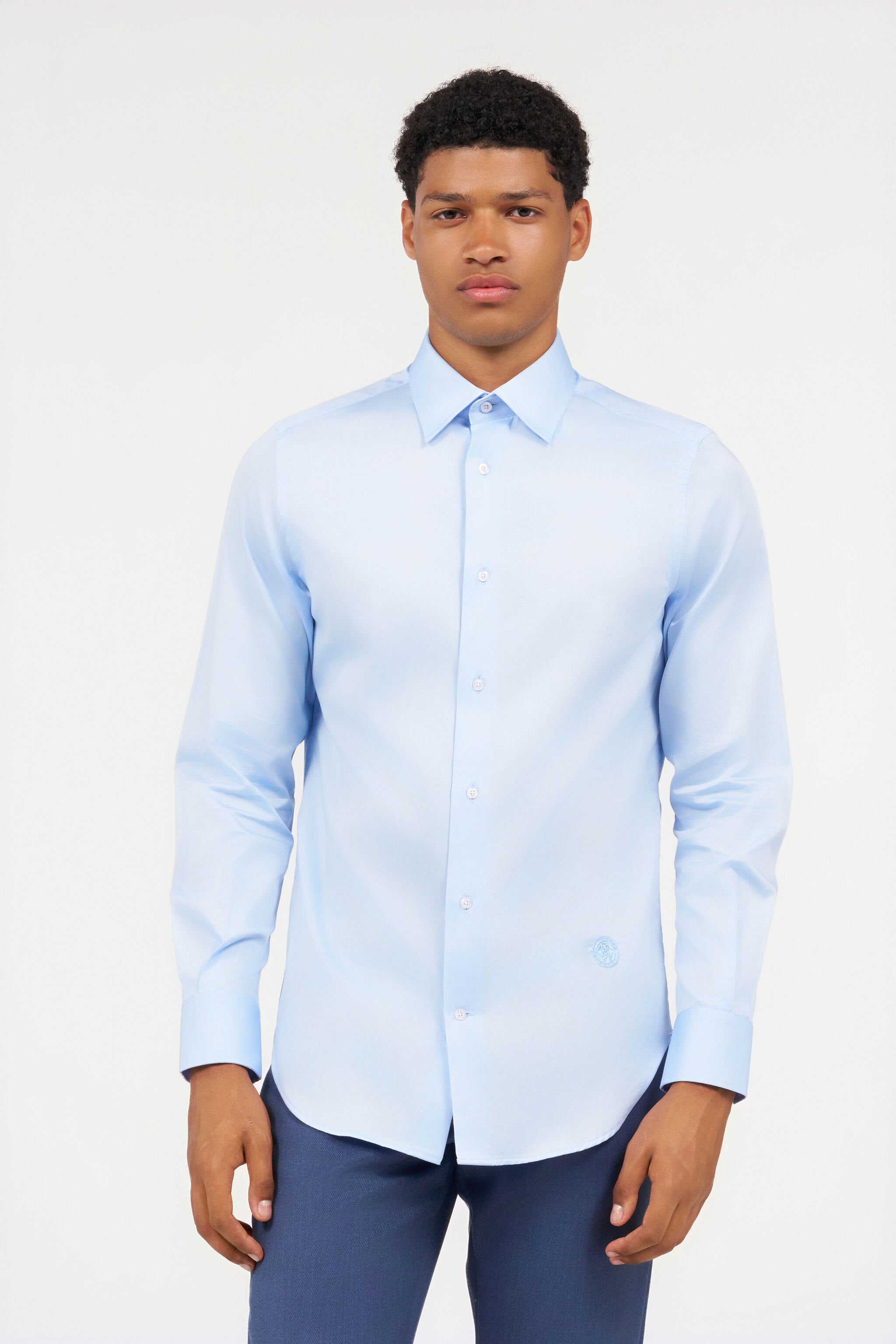 RC Light Blue Shirt with Monogram RC LIGHT BLUE QOT70G-RD054