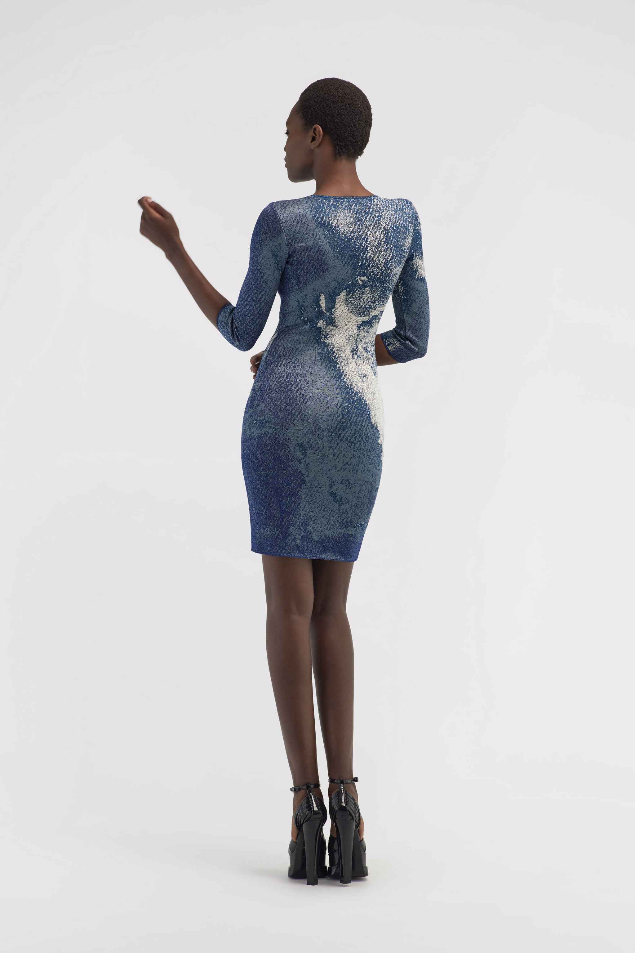 RC Knit dress with washed-out effect Blue RWM103-MA007