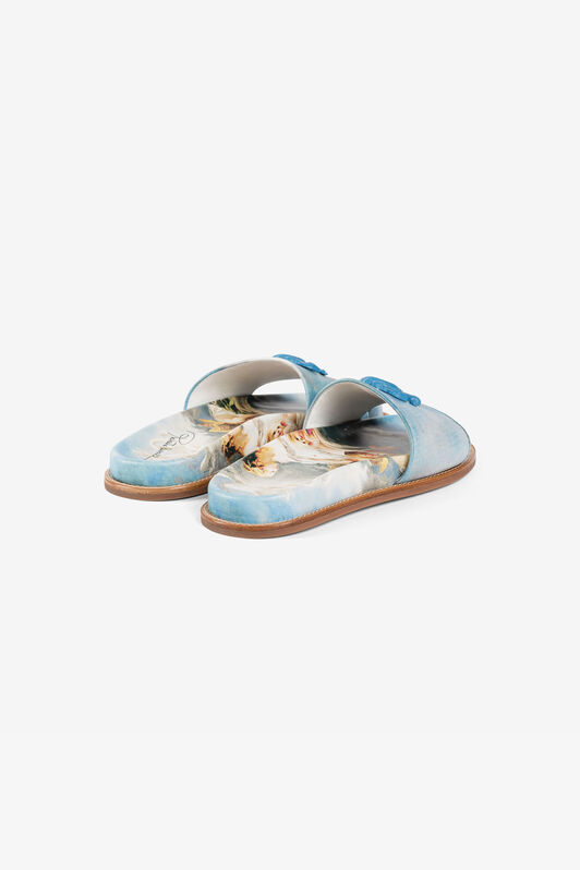RC Mirror Snake leather slides Light blue RYS003-PZG00