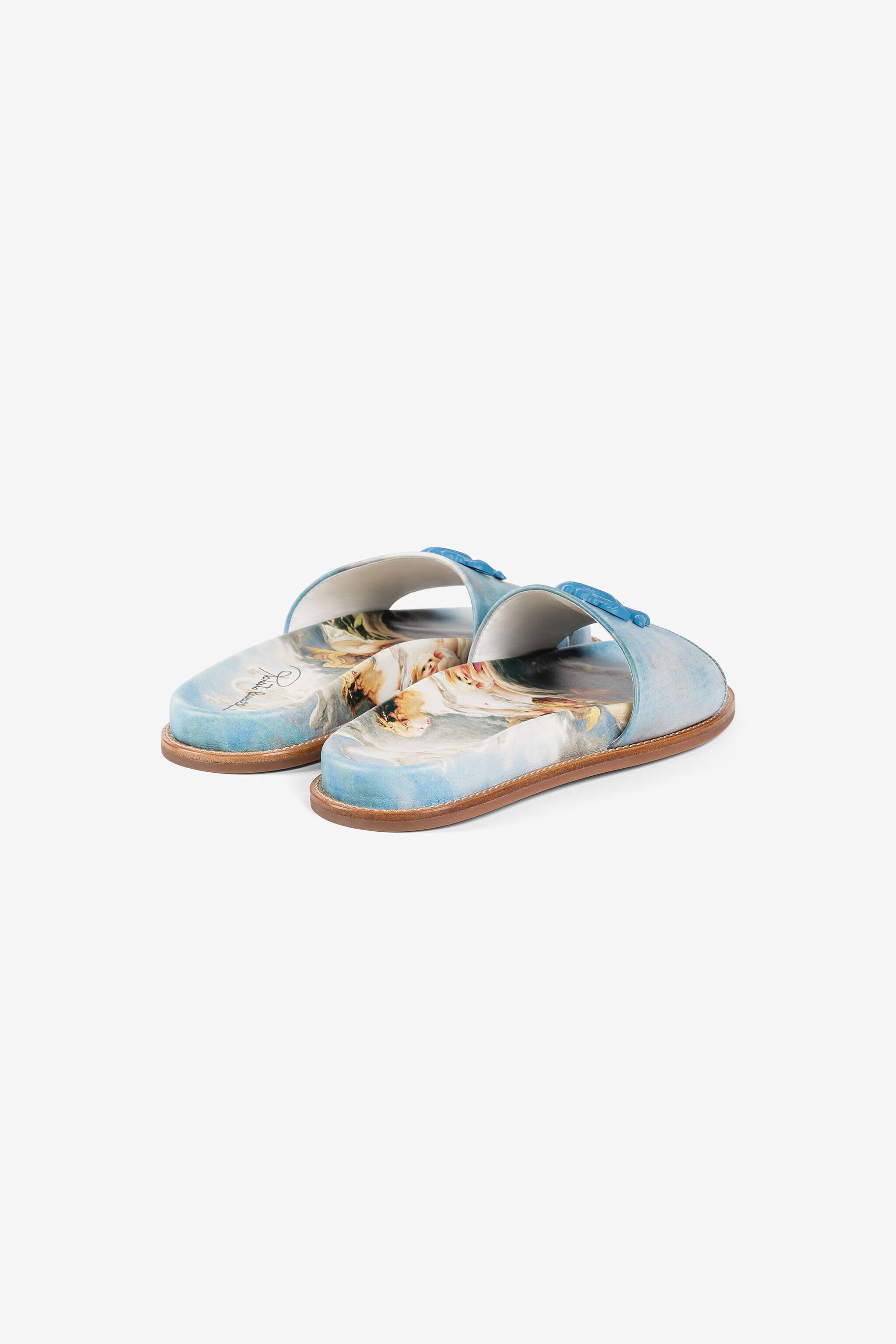 RC Mirror Snake leather slides Light blue RYS003-PZG00