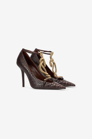 RC Brown Scale-Pattern Pumps with Snake Motif BROWN WWS001-UC392