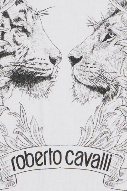 JU Optical White T-Shirt with Feline Print OPTICAL WHITE VJT60N-JD001