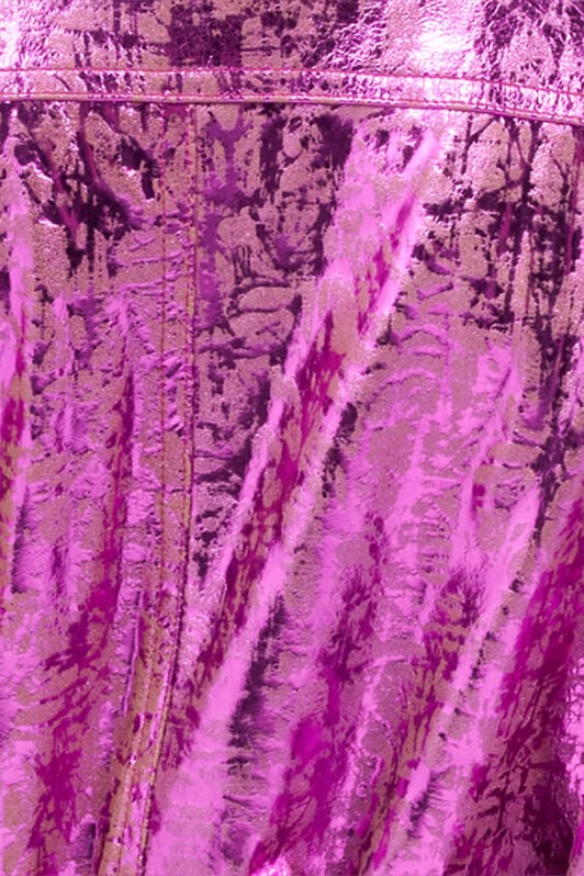 RC Laminated Metallic-Effect Trench Coat SAND/FUCHSIA WQP500-PC006