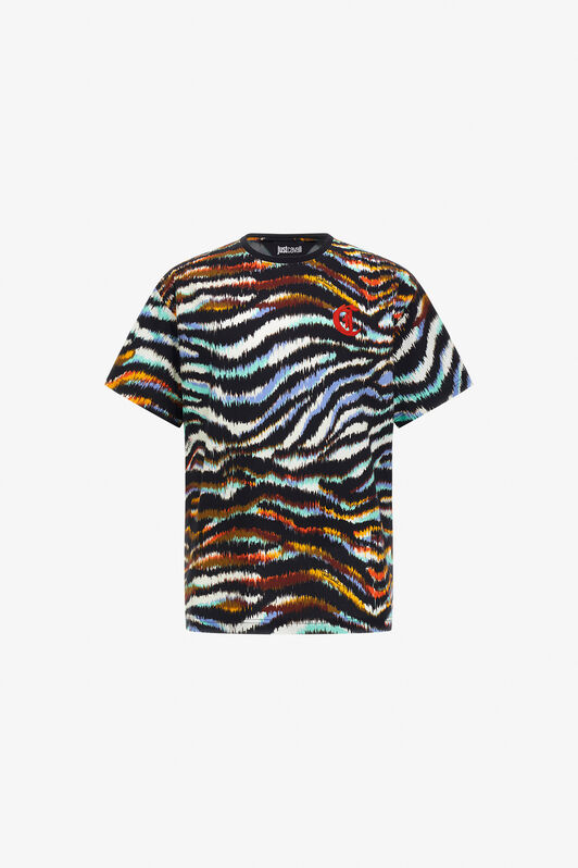 JC Just Cavalli T-shirt Hellblau/Schwarz SFT232-SF143