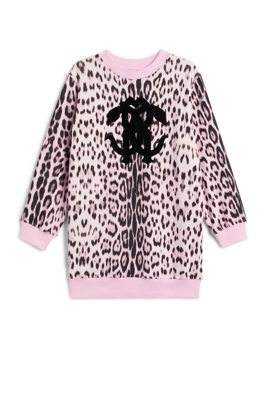 JU Heritage Jaguar print sweatshirt dress PINK/BLACK JJT130-FOS73