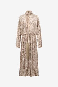 ${brand} Long Dress With All-Over Dappled Pattern ${colorDescription} ${masterID}